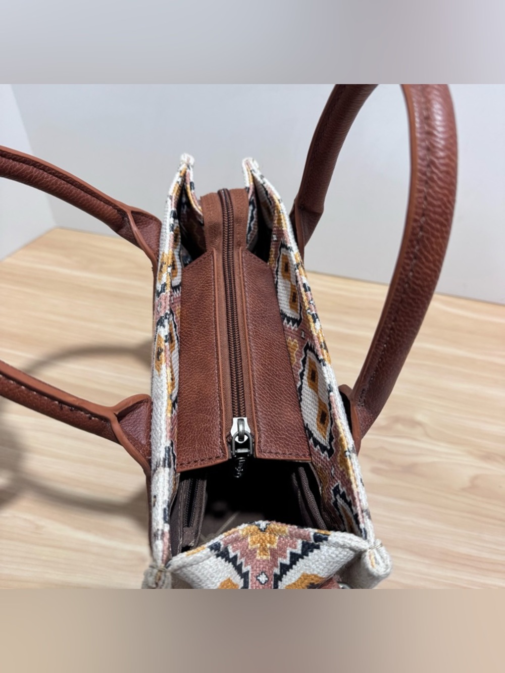 Wrangler SOUTHWEST PRINT MINI TOTE Crossbody Purse w/Strap + Mini Zip Card Case - Picture 6 of 15